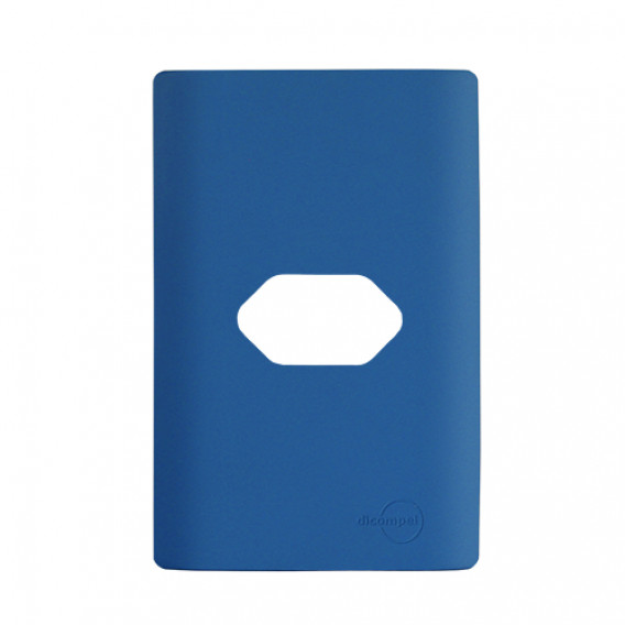 Placa p/ 1 Tomada Horizontal 4x2 - Novara Azul Fosco